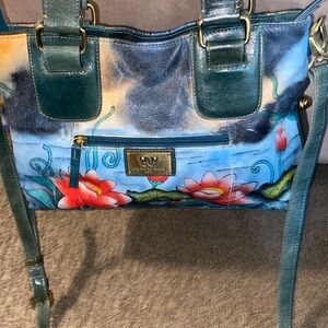 Original By Sharif 1827 Colorful Peacock Floral Handbag Purse
